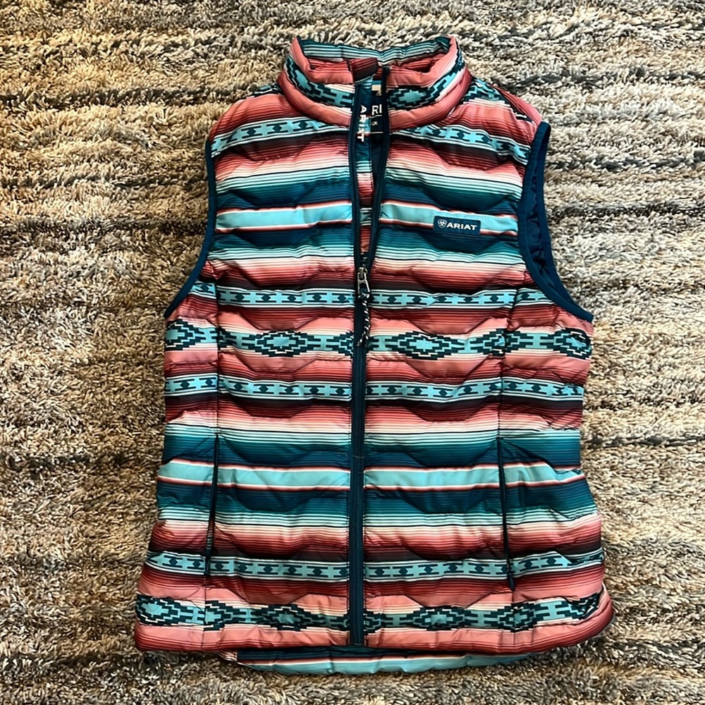 Ariat aztec print duck down vest